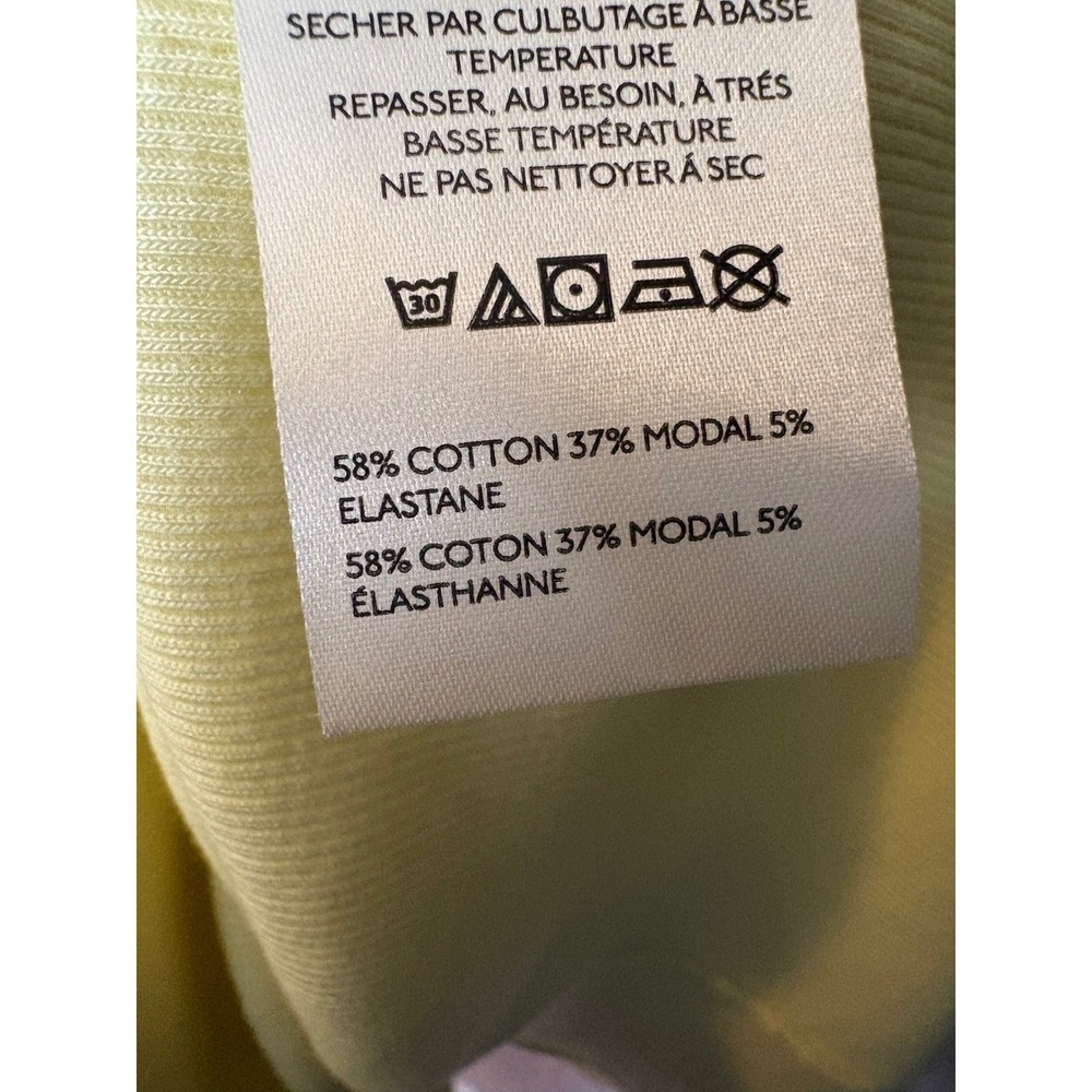 Pilcro Anthropologie Womens 1X Ribbed V-Neck Tee Yellow Short Sleeve Top NWT - Picture 4 of 5